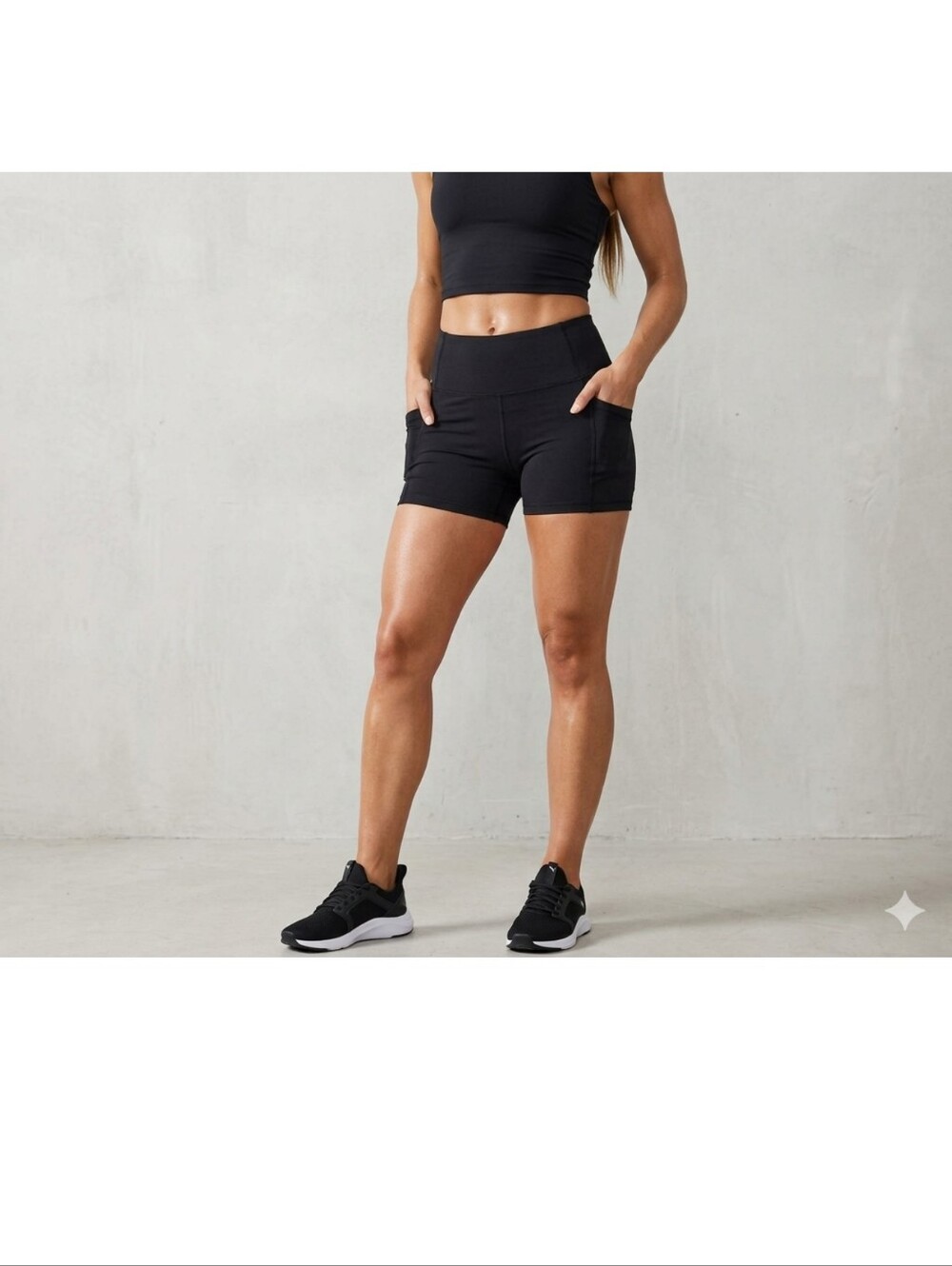 Women's High-Waist Black Active Shorts